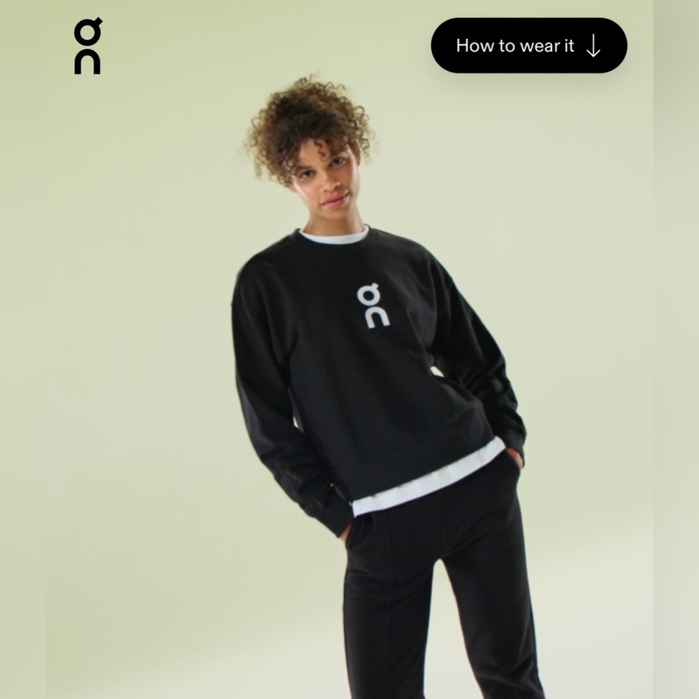 ON crewneck sweater, black, size S - Picture 2 of 8